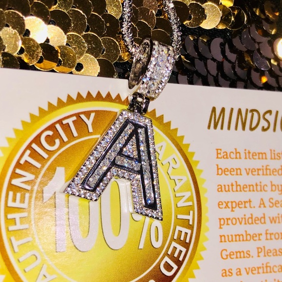 Custom Made Turkish Sparkle Chain w/CZ A Initial Pendant Christmas birthday Gift - Picture 3 of 7